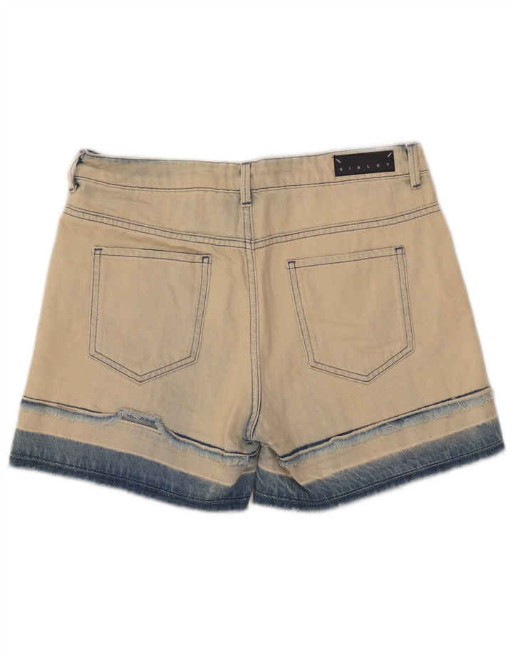 Женские джинсовые шорты Sisley W28, хлопковые, бежевого цвета среднего размера