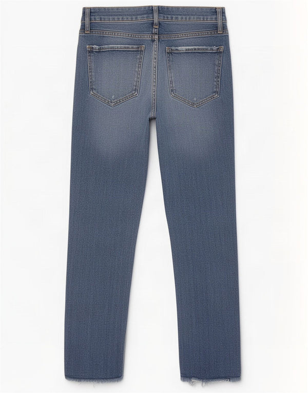 Женские укороченные джинсы с завышенной талией Zara EU 38, маленькие W28 L26, синие