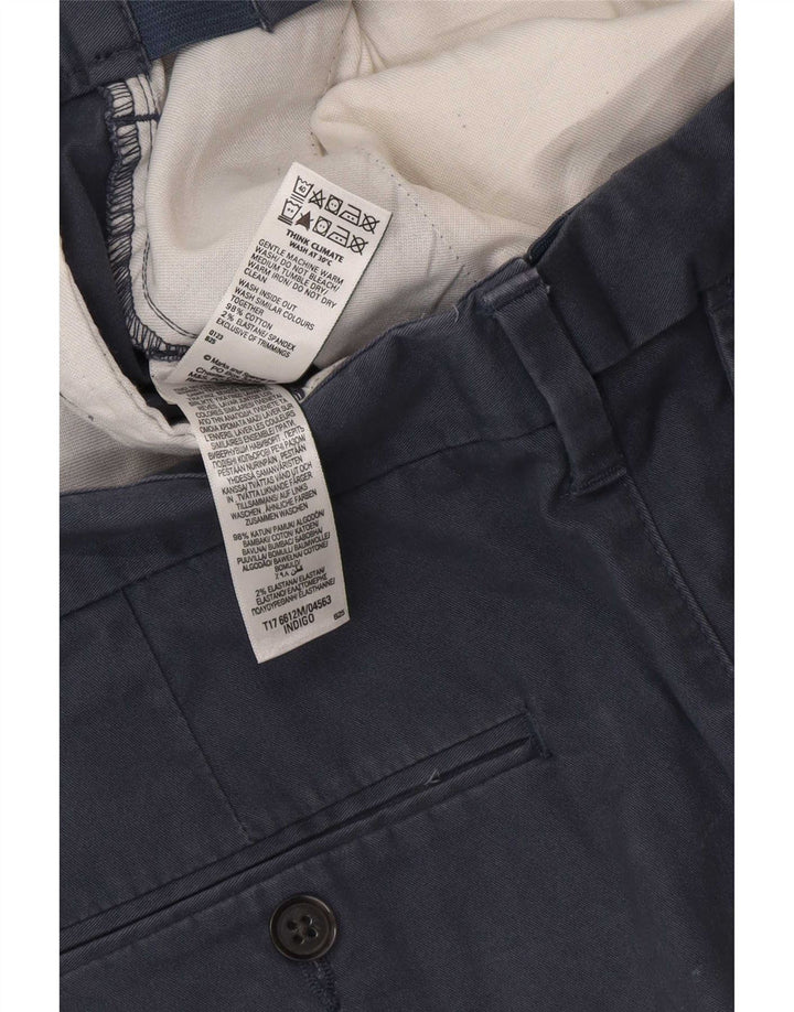 Мужские брюки чиносы Marks & Spencer стандартного кроя W34 L32 синие, хлопок