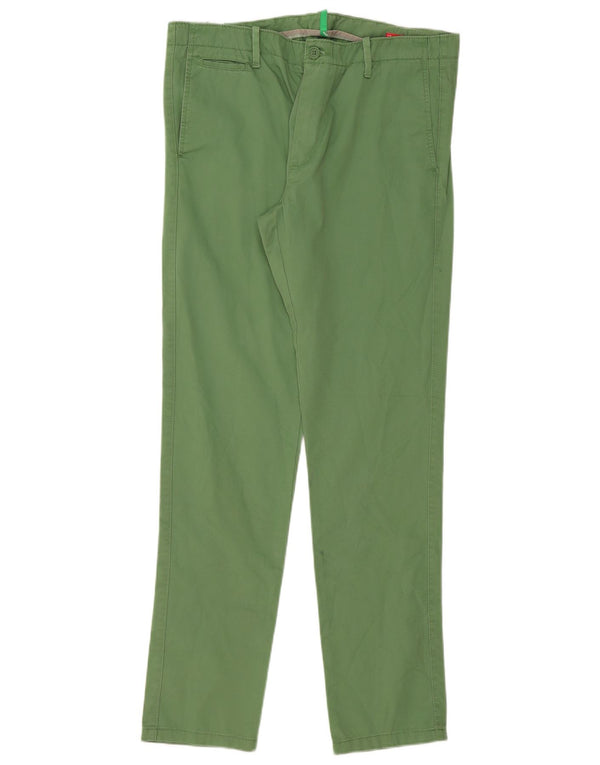 Мужские брюки-чиносы Benetton IT 50 Large W36 L33 Зеленый хлопок