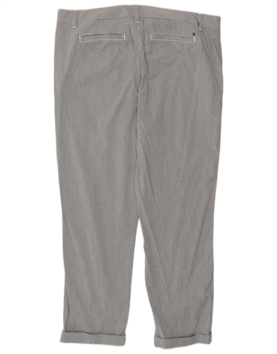 Женские укороченные брюки Tommy Hilfiger США 14 XL W38 L26 Серые в полоску