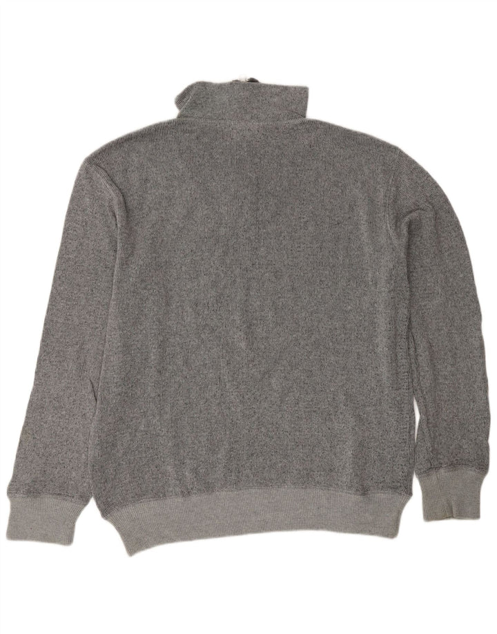 Мужской джемпер Guess на молнии с рисунком, большой серый хлопковый свитер