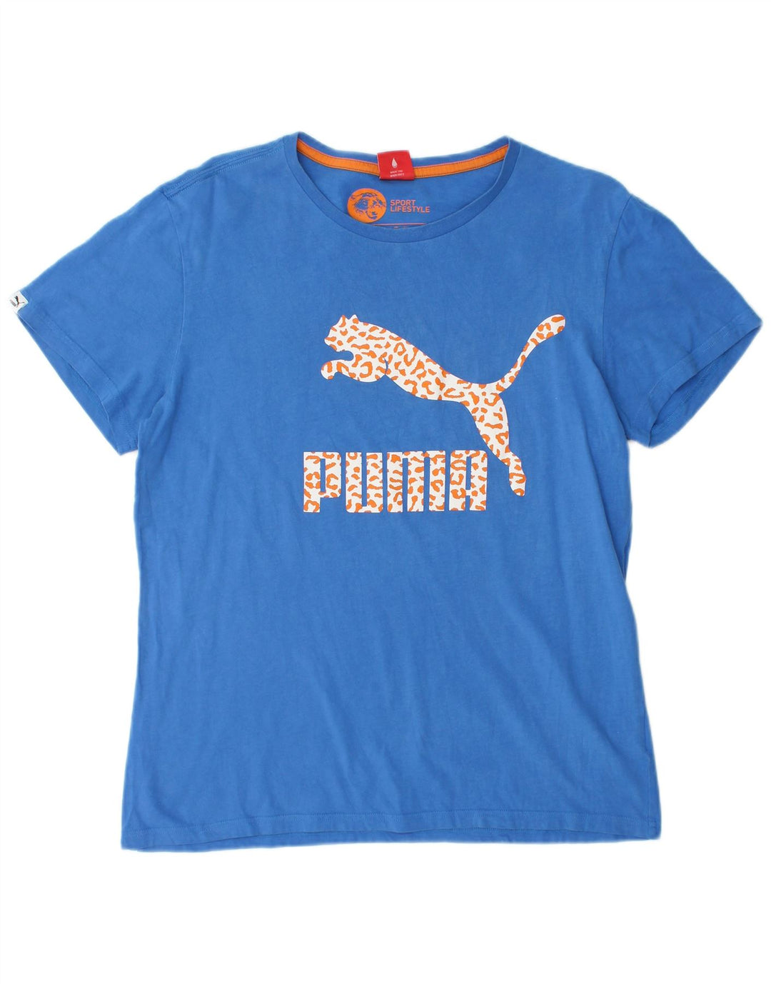 Мужская футболка с рисунком Puma, большой синий хлопок
