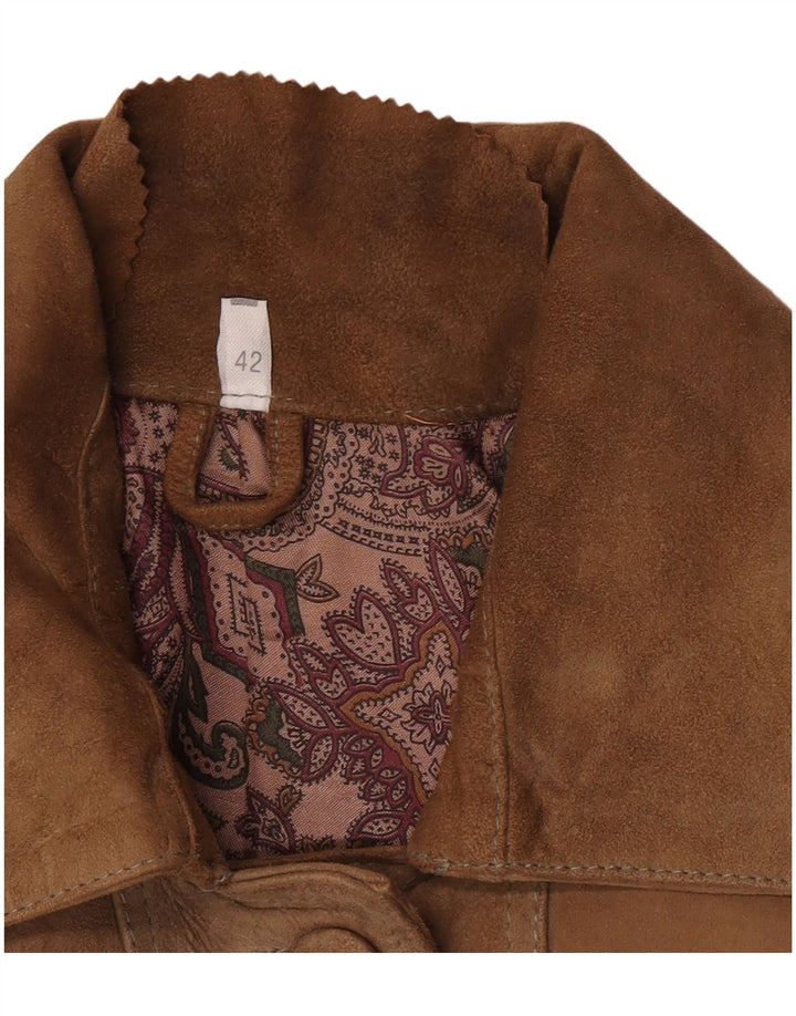 Винтажная женская замшевая куртка EU 42, большая коричневая