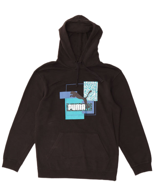 Мужской джемпер с капюшоном Puma, маленький черный, хлопковый