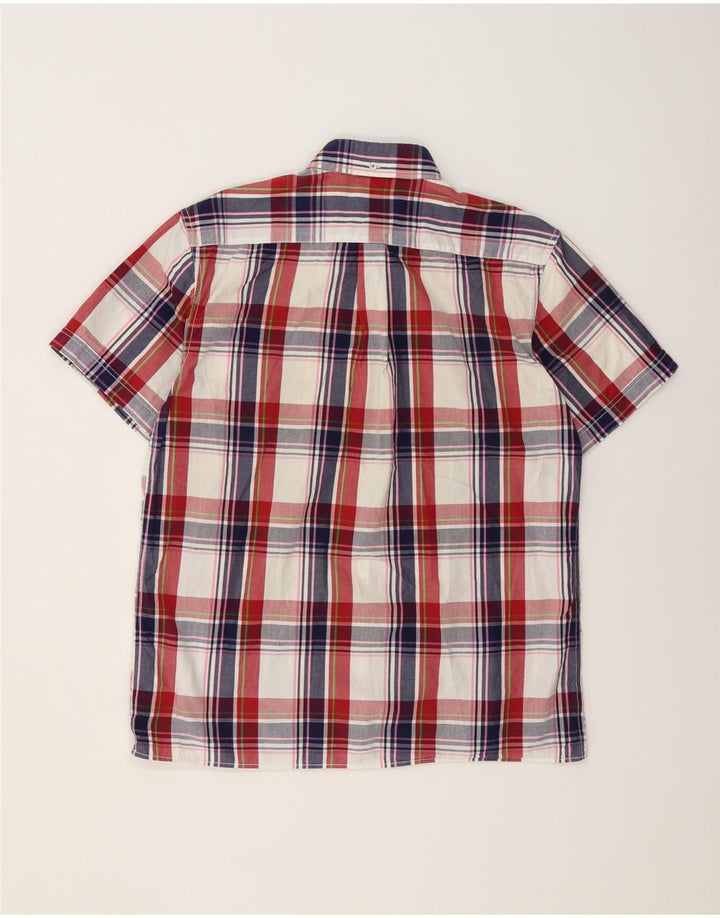 BEN SHERMAN Мужская рубашка с коротким рукавом, большая разноцветная клетка, хлопок