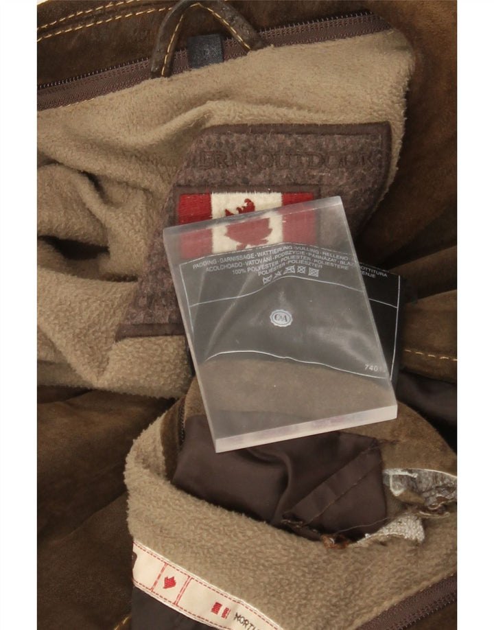 Мужская замшевая куртка C&A UK 36 маленькая коричневая кожаная