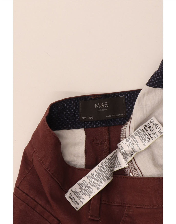 Мужские шорты чинос Marks & Spencer W32, средний бордовый хлопок, хлопок
