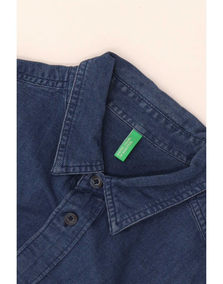Мужская рубашка Benetton, маленькая, темно-синяя