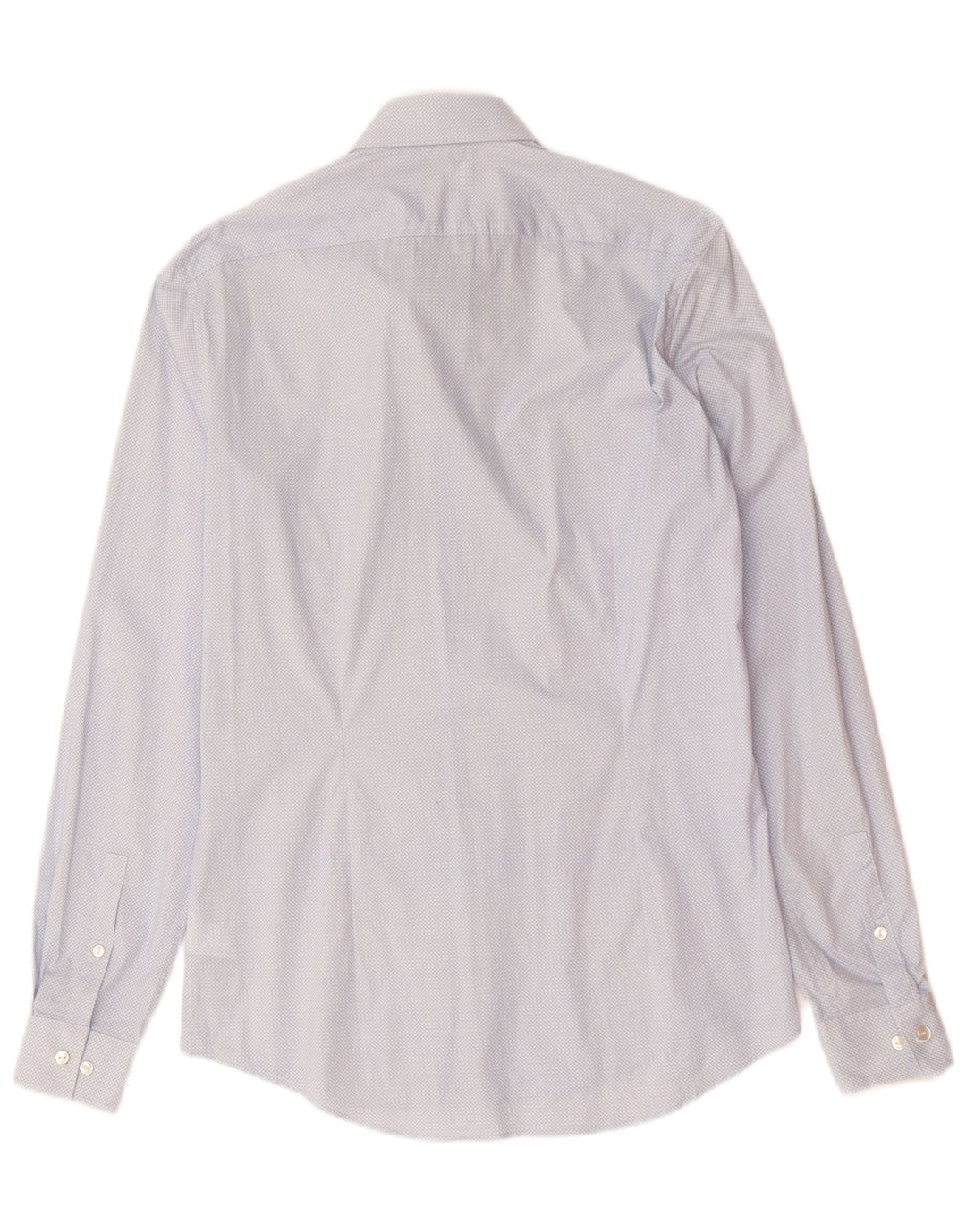 Мужская рубашка приталенного кроя CALVIN KLEIN, размер 38 15, средний синий пятнистый хлопок