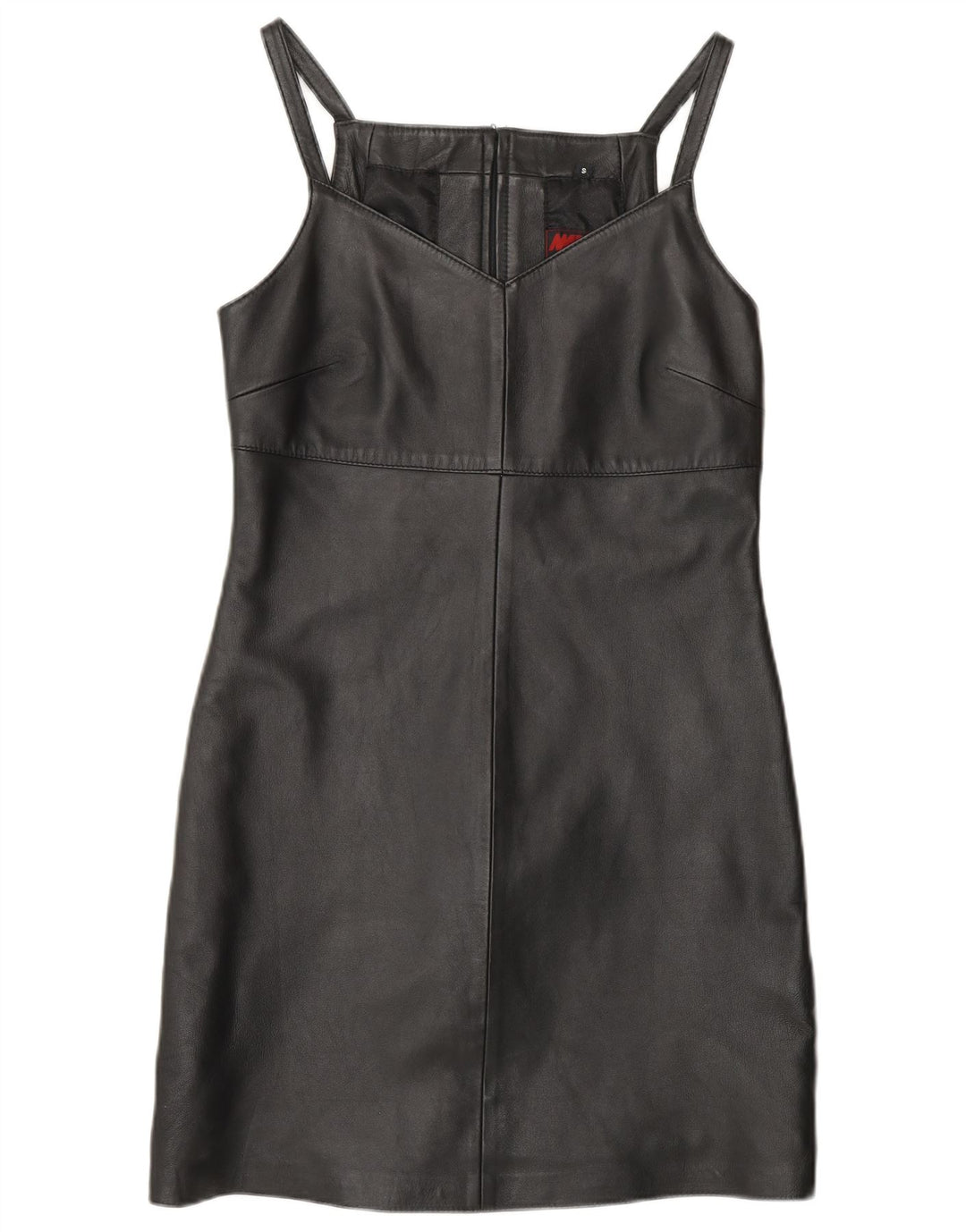 Женское кожаное платье-футляр без рукавов MADDOX UK 10 маленькое черное кожаное