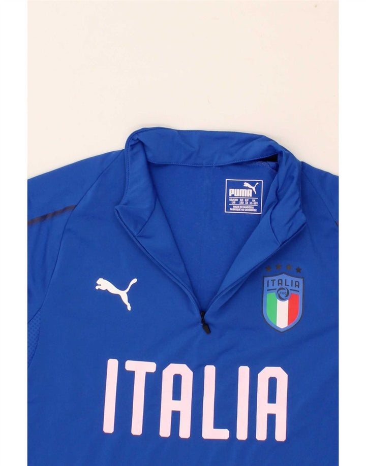PUMA Boys Graphic Zip Neck Pullover Tracksuit Top 11-12 Years Large  Blue Vintage Puma and Second-Hand Puma from Messina Hembry 