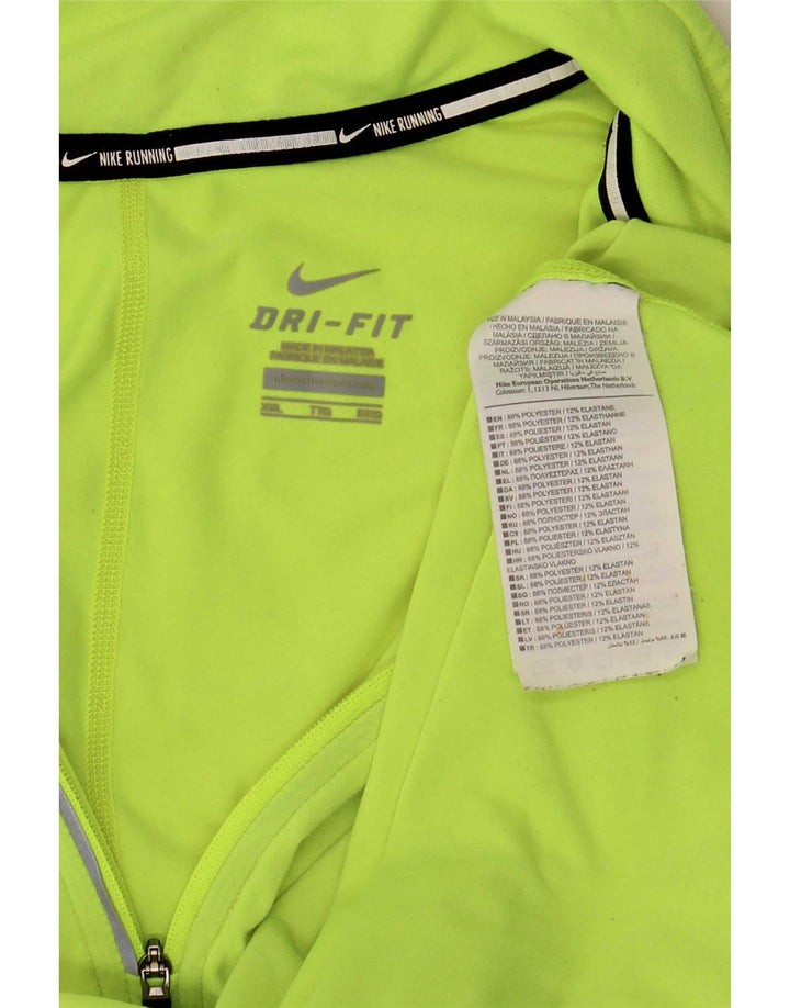 Мужской пуловер с воротником на молнии Nike Dri Fit 2XL, зеленый полиэстер