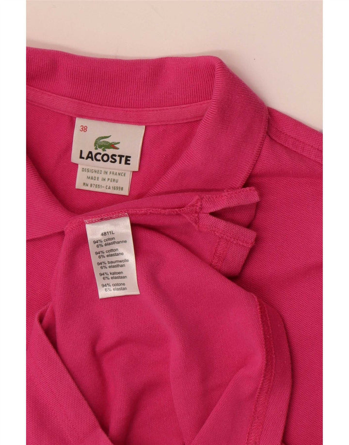 Женская рубашка-поло Lacoste EU 38, хлопок среднего розового цвета