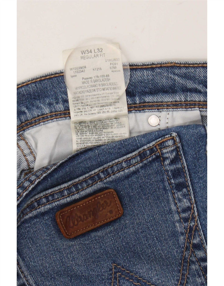 Мужские прямые джинсы Wrangler W34 L32, синий хлопок