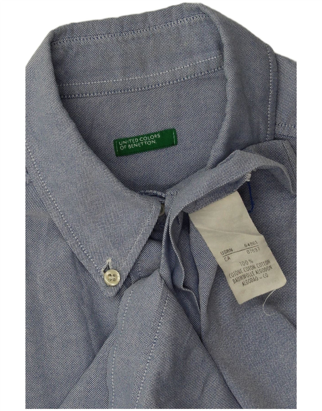 Женская рубашка Benetton UK 18 XL, синяя, хлопок