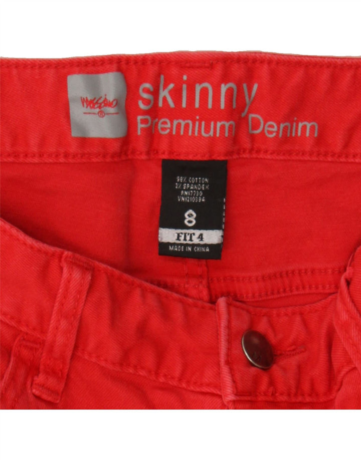 MOSSIMO Womens Skinny Jeans US 8 Medium W30 L28 Red Cotton Vintage Mossimo and Second-Hand Mossimo from Messina Hembry 