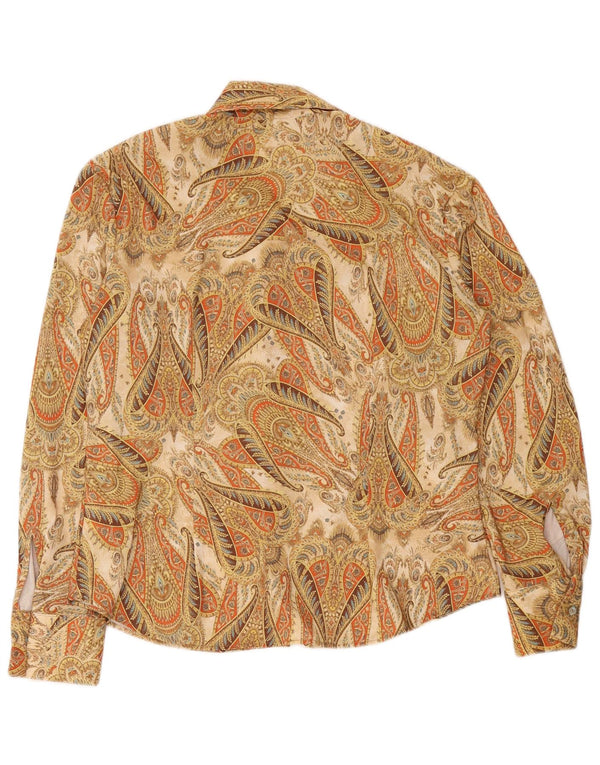 Винтажная женская рубашка IT 50 XL, бежевый, полиэстер с узором пейсли