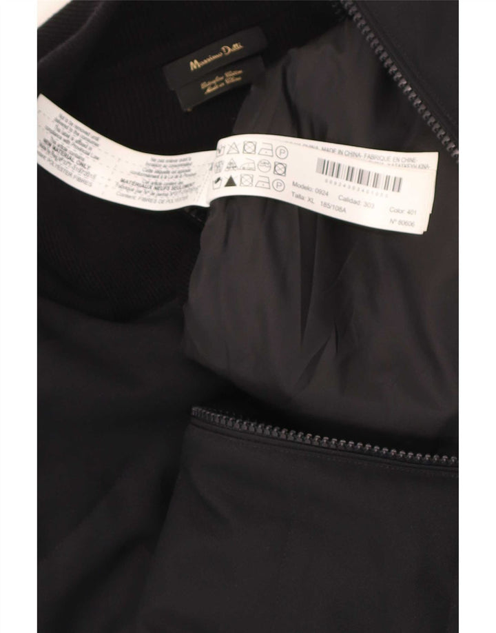 Мужская куртка-бомбер Massimo Dutti UK 42 XL, черный хлопок