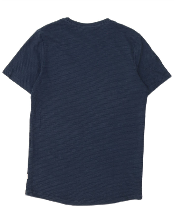 Мужская футболка Jack & Jones Top Medium Темно-синяя в пятнистый хлопок