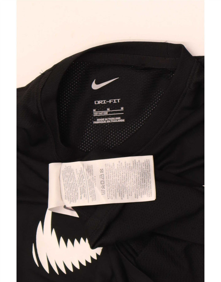 Футболка с рисунком Nike Dri Fit для мальчиков, топ 10–11 лет, средний черный полиэстер