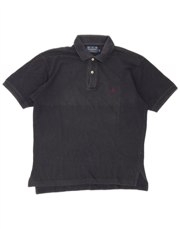 Мужская рубашка-поло Brooksfield IT 50 Medium Navy Blue Хлопок