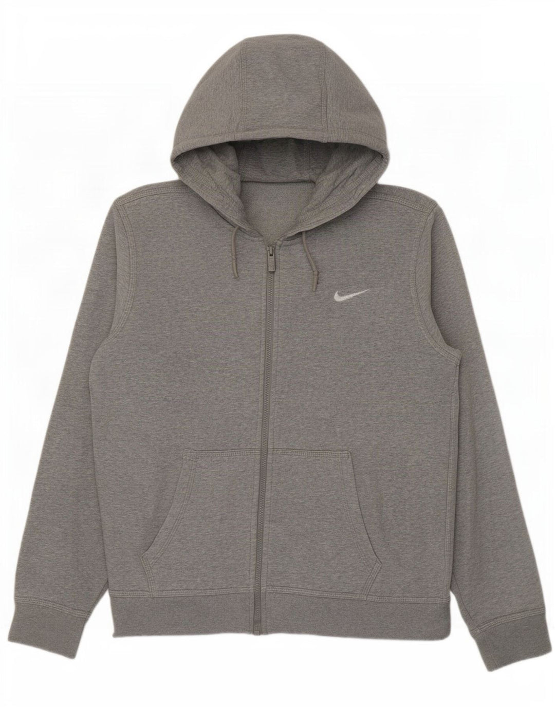 Мужской свитер с капюшоном на молнии Nike среднего серого цвета, хлопок с крапинками