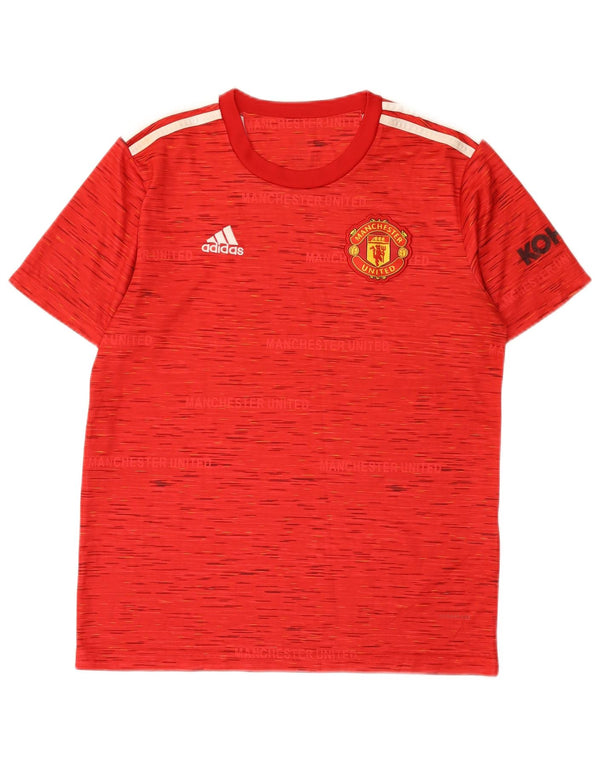 Мужская футболка Adidas Manchester United из полиэстера среднего красного цвета с крапинками