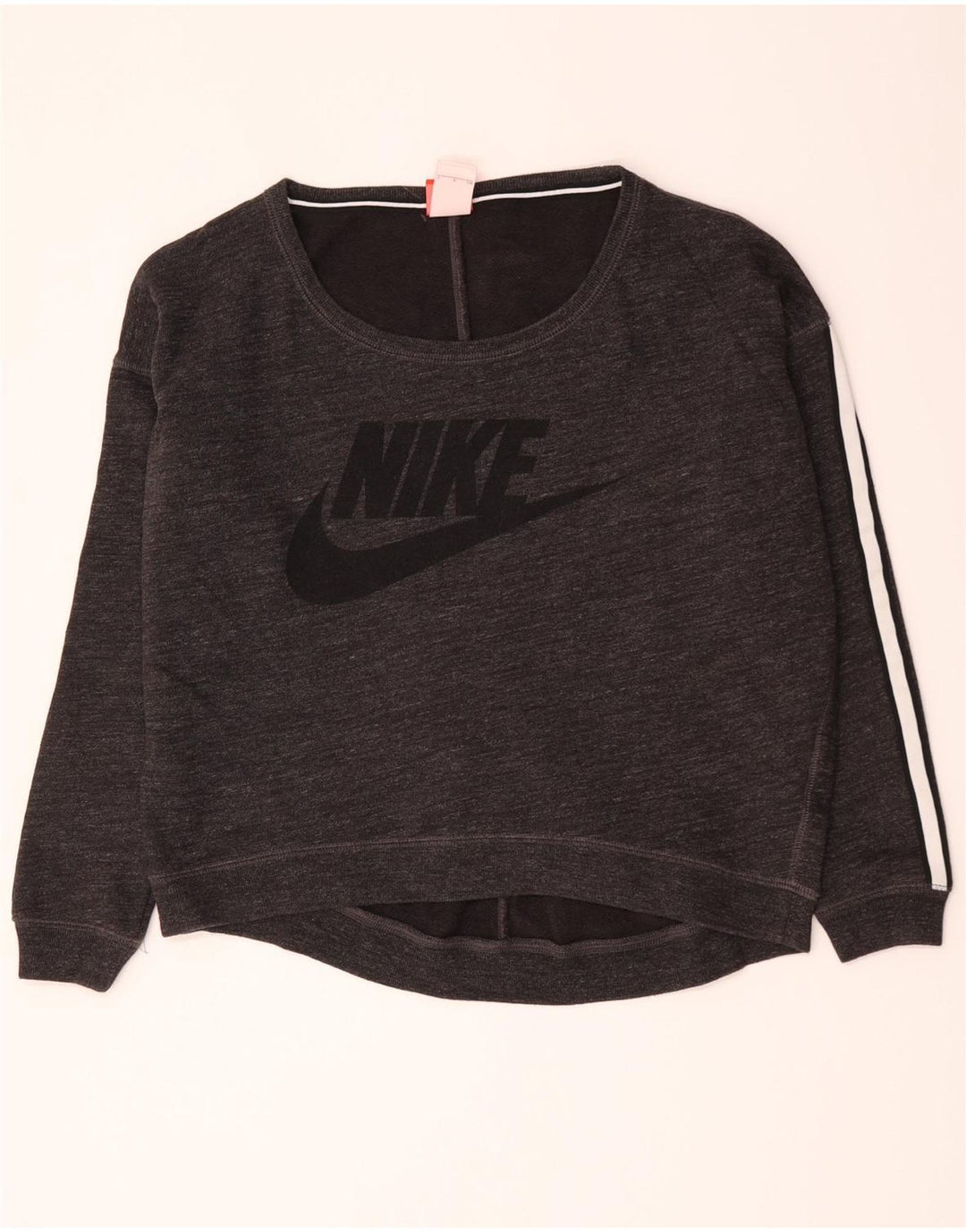 Женский джемпер большого размера с рисунком Nike UK 10, маленький серый хлопковый