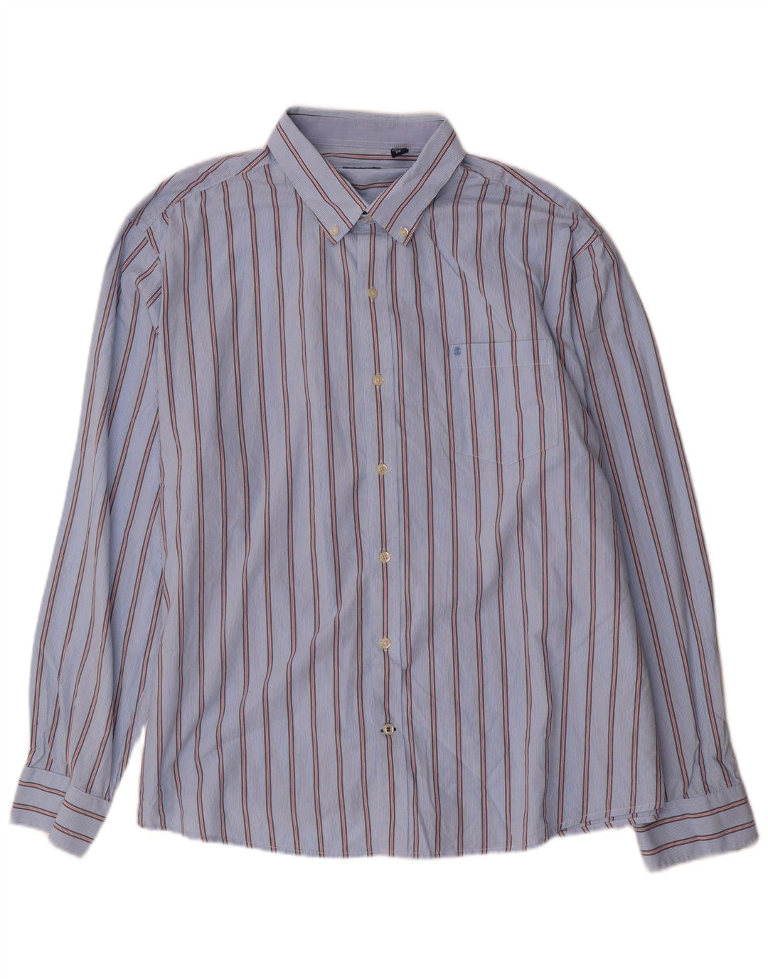 IZOD Мужская рубашка 2XL, синяя хлопковая полоска