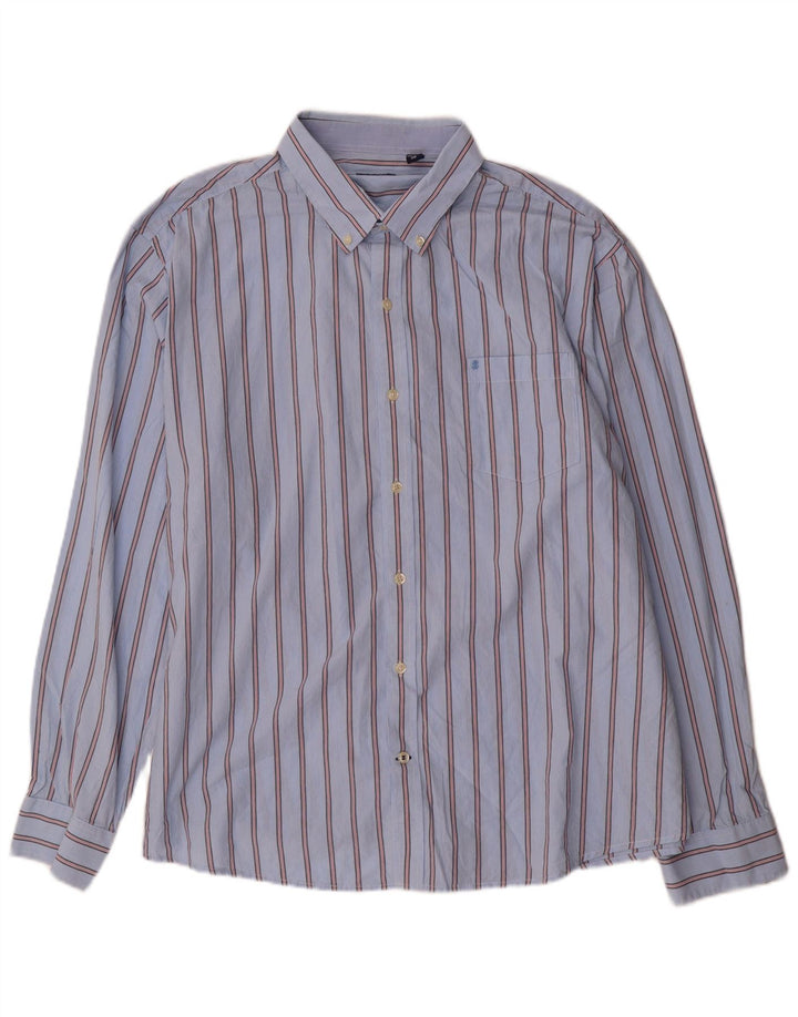 IZOD Мужская рубашка 2XL, синяя хлопковая полоска