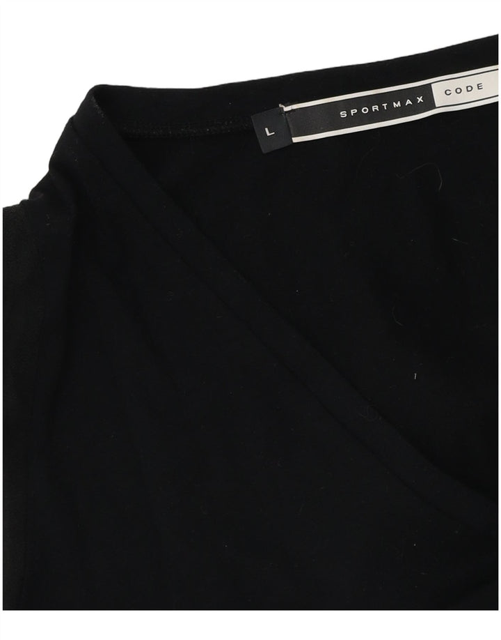 Женская блузка с длинным рукавом Sportmax UK 14, большая черная