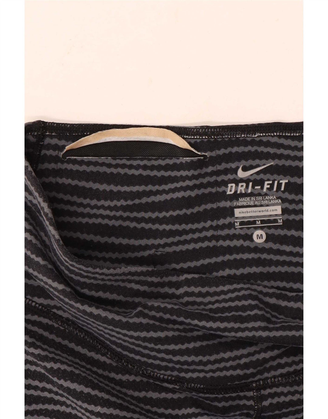 Женские леггинсы Nike Dri Fit UK 14, средние, черные в полоску
