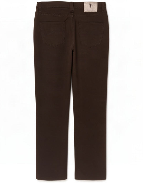 Trussardi Мужские прямые повседневные брюки W32 L29, коричневые хлопковые