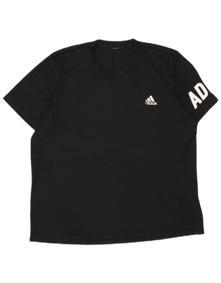 Adidas Мужская футболка с рисунком Top 2XL Черный полиэстер