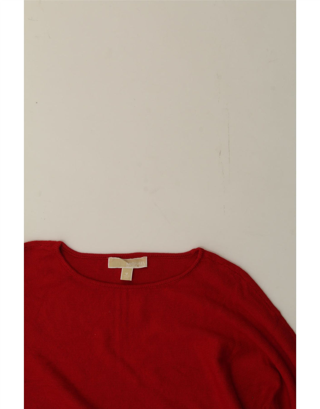MICHAEL KORS Womens Oversized Boat Neck Jumper Sweater UK 14 Medium Red Vintage Michael Kors and Second-Hand Michael Kors from Messina Hembry 