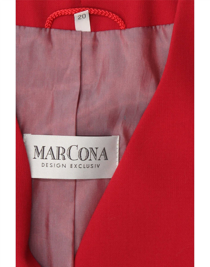 Женский пиджак Marcona с рукавом 3/4 и 4 пуговицами, Великобритания 20, 2XL, красный полиэстер