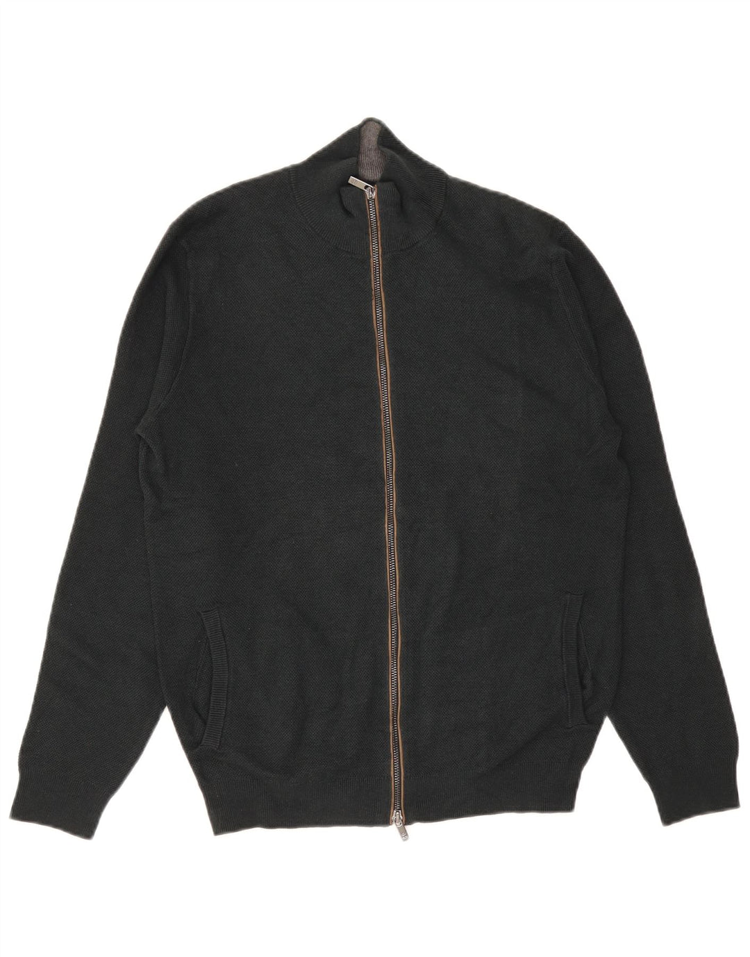 Мужской кардиган Massimo Dutti, хлопковый свитер среднего зеленого цвета
