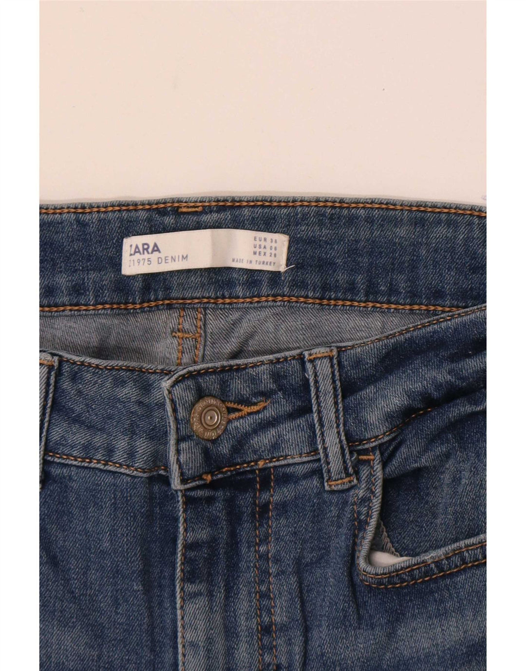Женские узкие джинсы Zara EU 38, маленькие W28 L28, синие