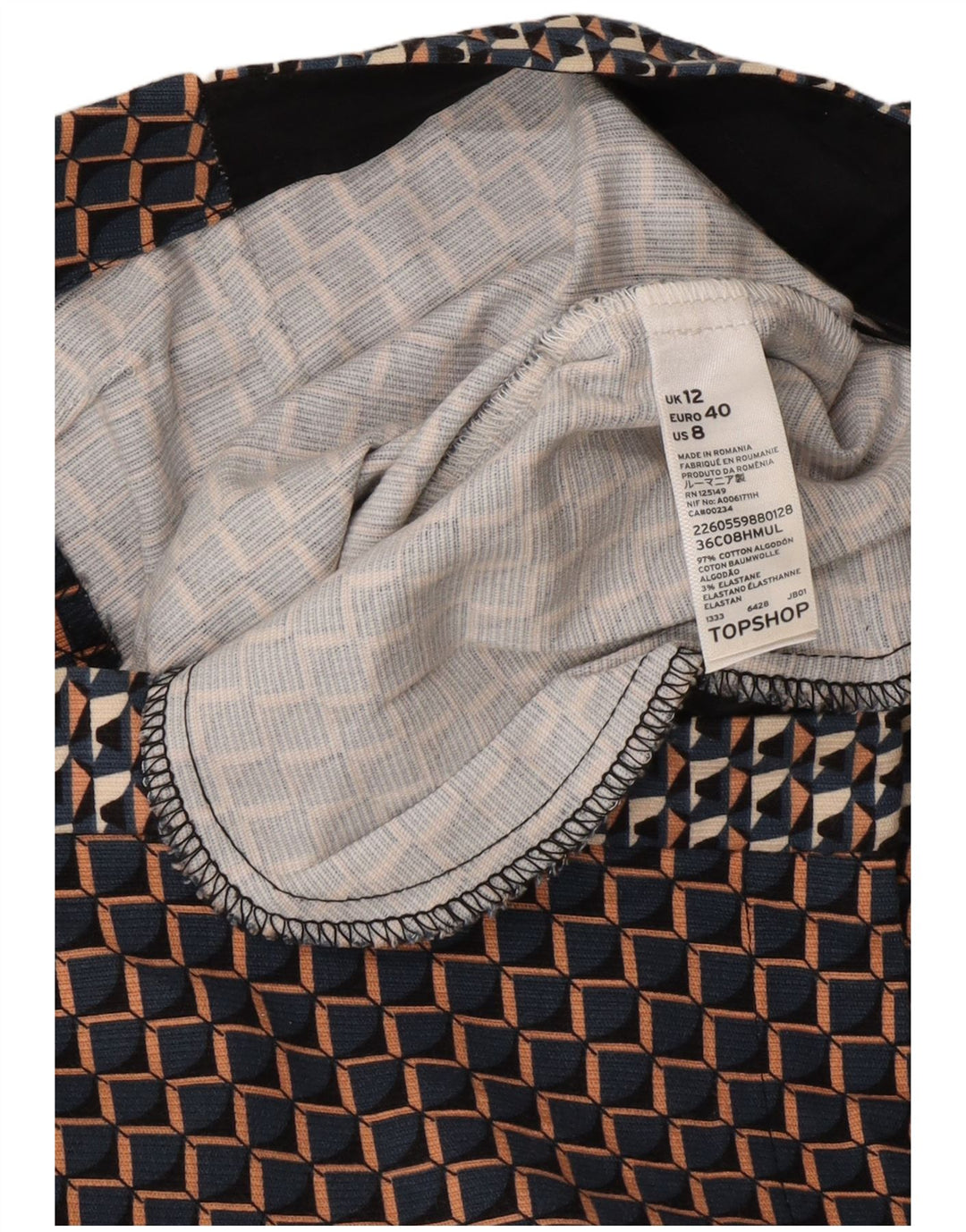 Topshop Женские укороченные брюки UK 12 Medium W32 L25 Разноцветные