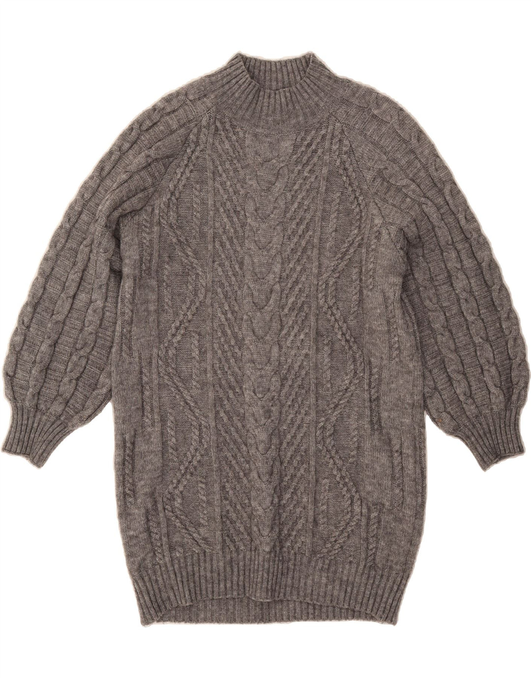 WAREHOUSE Womens Oversized Turtle Neck Jumper Sweater UK 10 Small Grey Vintage Warehouse and Second-Hand Warehouse from Messina Hembry 