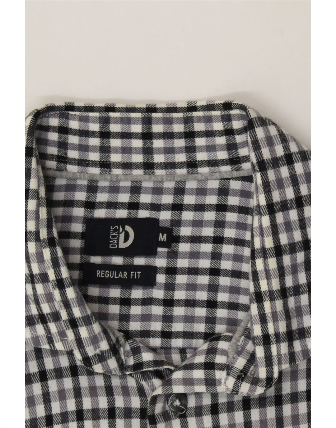 DACK'S Mens Regular Fit Flannel Shirt Medium Black Gingham Cotton Vintage Dack's and Second-Hand Dack's from Messina Hembry 