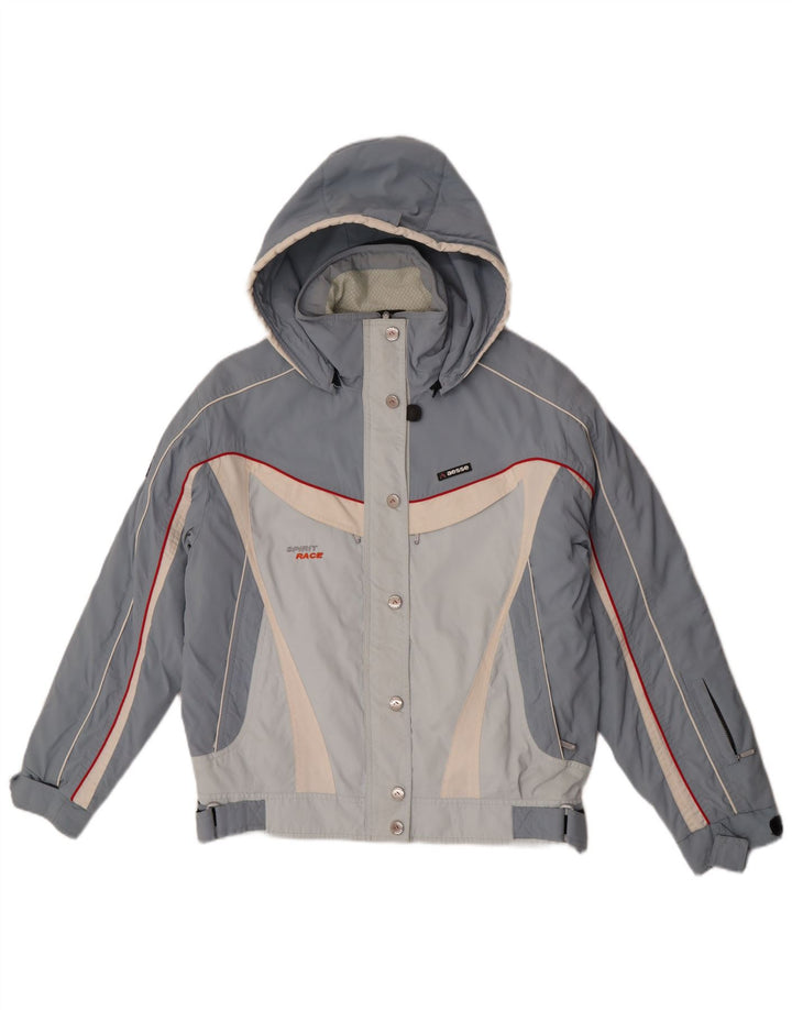 Женская лыжная куртка Aesse IT 48 XL с капюшоном, синяя, полиэстер с цветными блоками