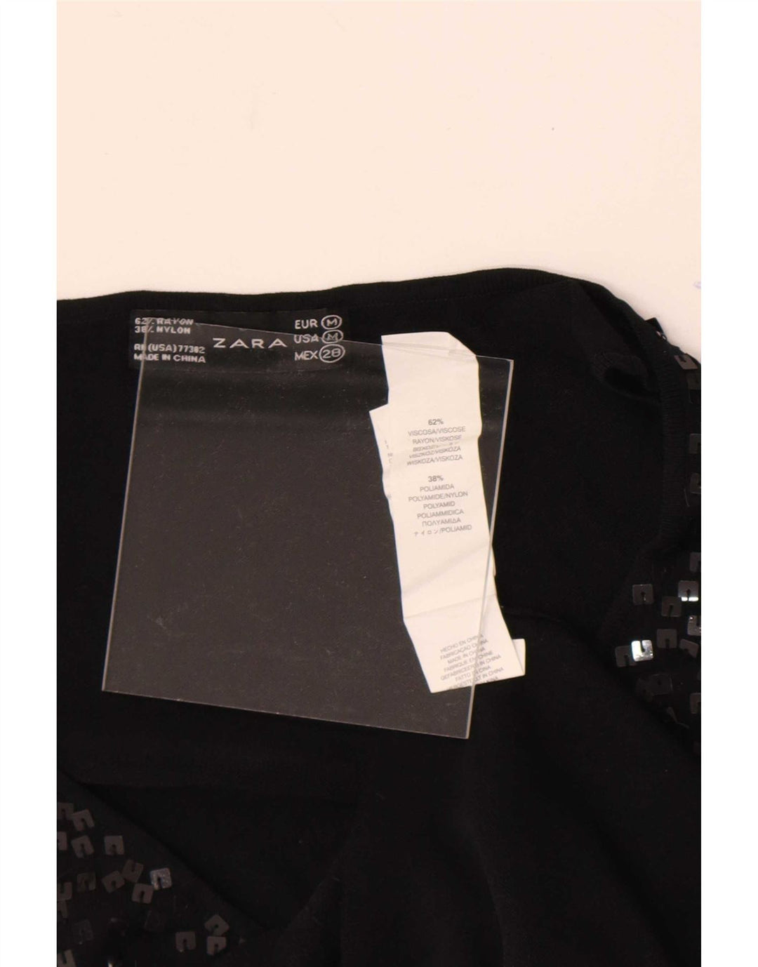 Женская блузка без рукавов Zara UK 12, средний черный, вискоза с крапинками