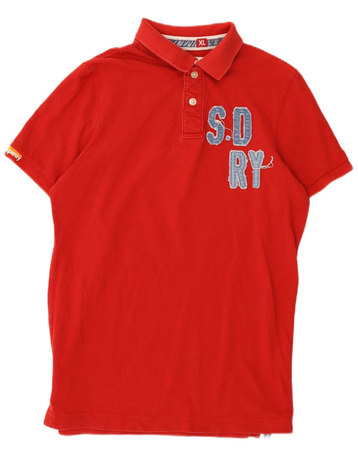 Мужская рубашка-поло с рисунком Superdry XL, красный хлопок