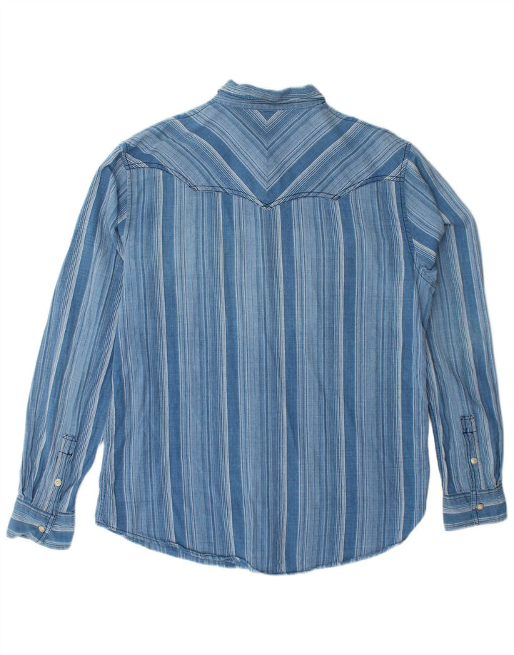 Мужская фланелевая рубашка WRANGLER стандартного кроя, хлопок, большая синяя полоска