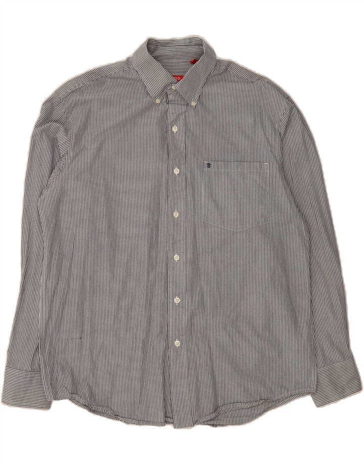IZOD Mens Shirt Medium Grey Check Cotton Vintage Izod and Second-Hand Izod from Messina Hembry 