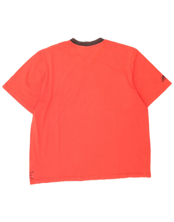 Adidas Мужская футболка с рисунком Top 2XL Красный хлопок