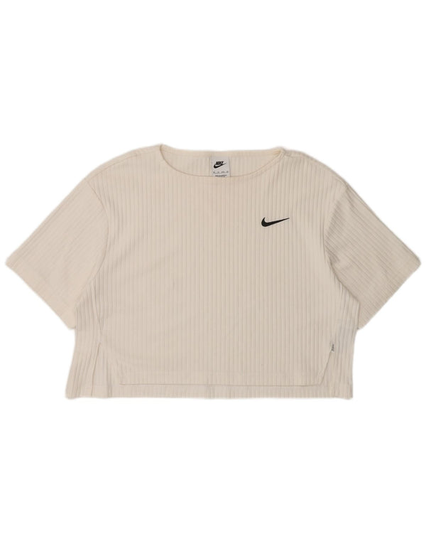 Женская укороченная футболка оверсайз Nike UK 6 XS, белый хлопок
