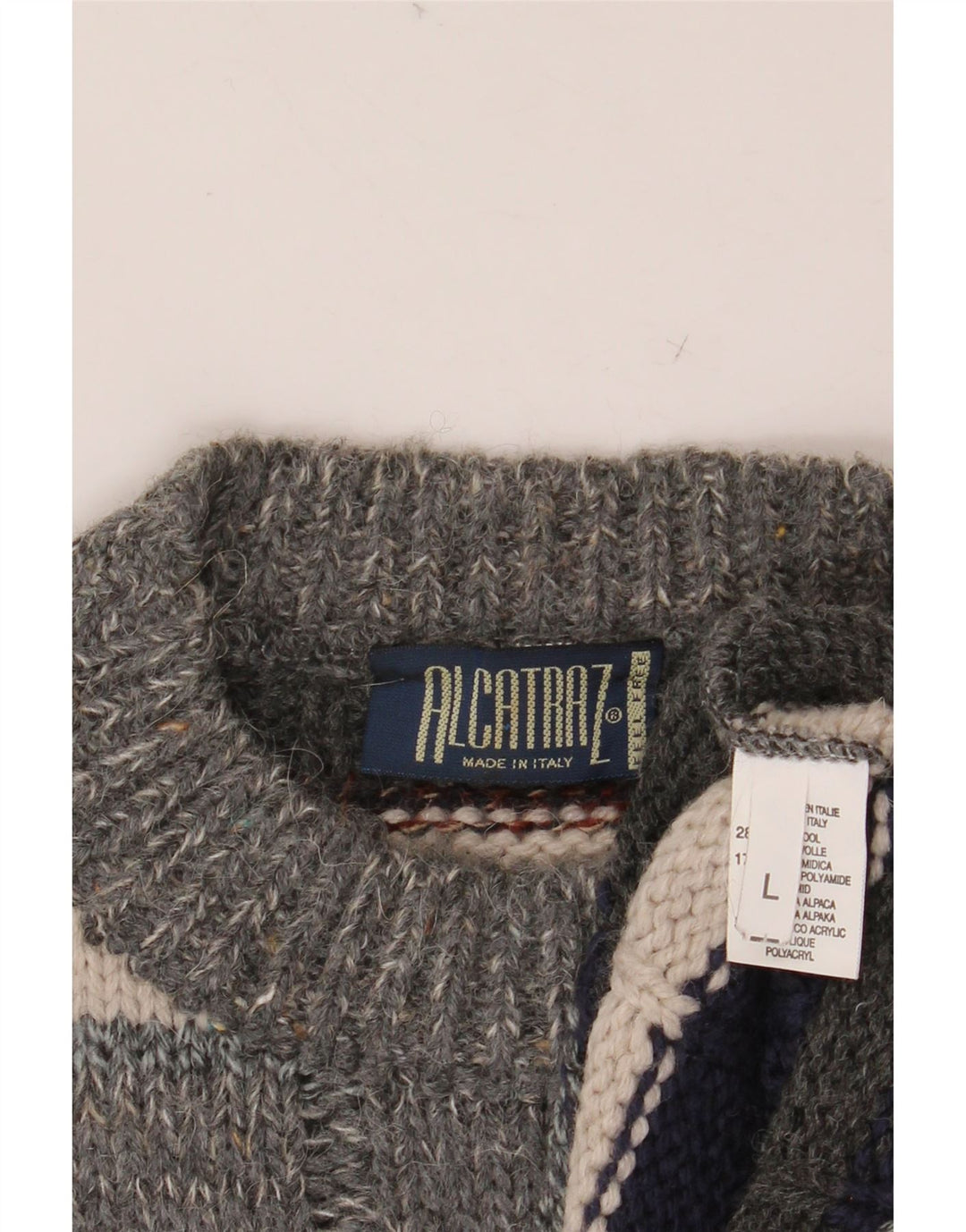 Мужской джемпер с круглым вырезом ALCATRAZ, большой шерстяной разноцветный полосатый свитер